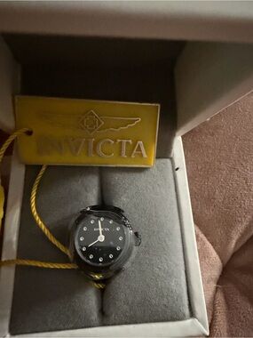 Invicta Black Dial Women's-Style Crystal Marker Watch
